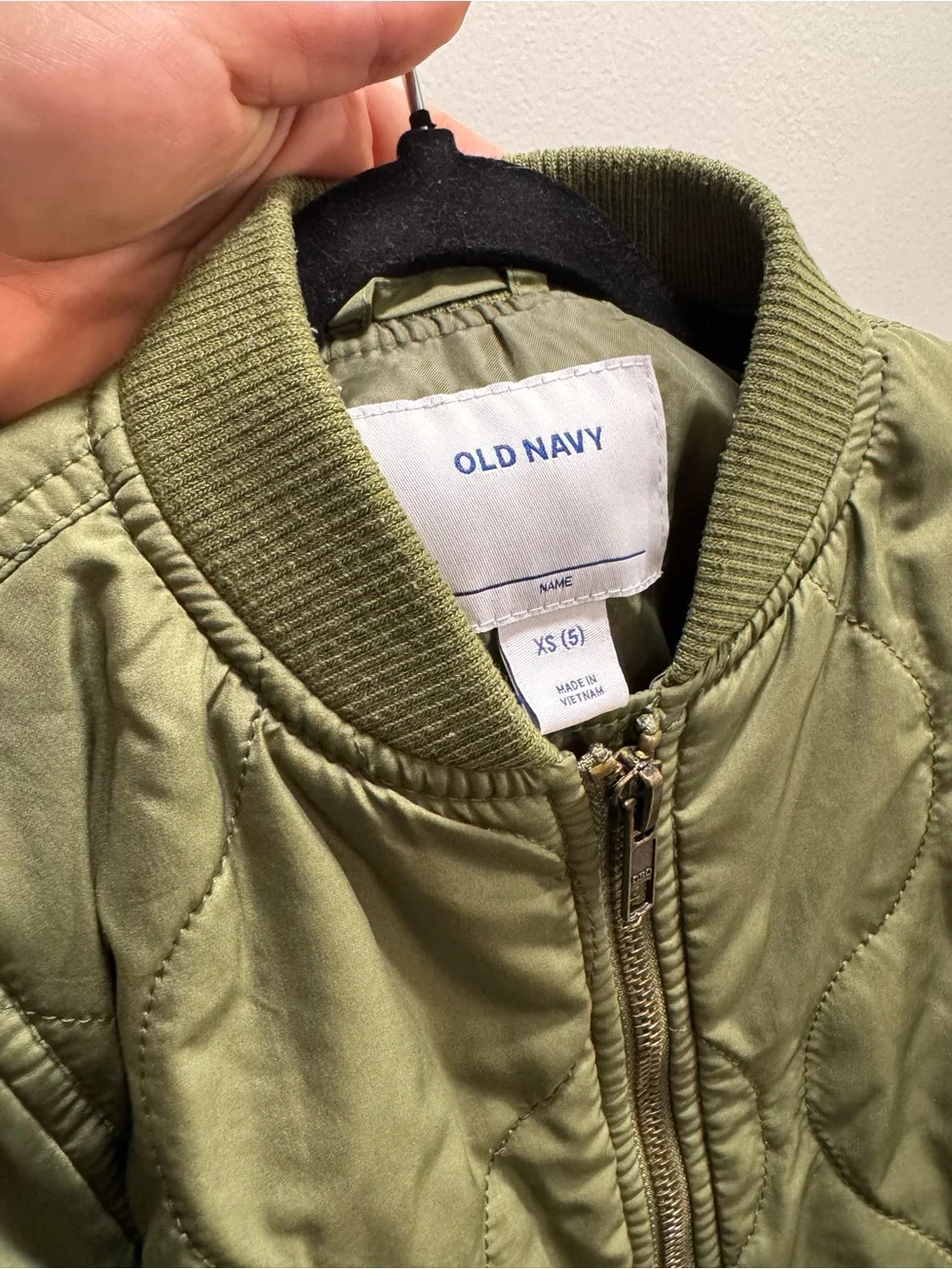 Old Navy Olive Quilted Bomber Jacket for Kids